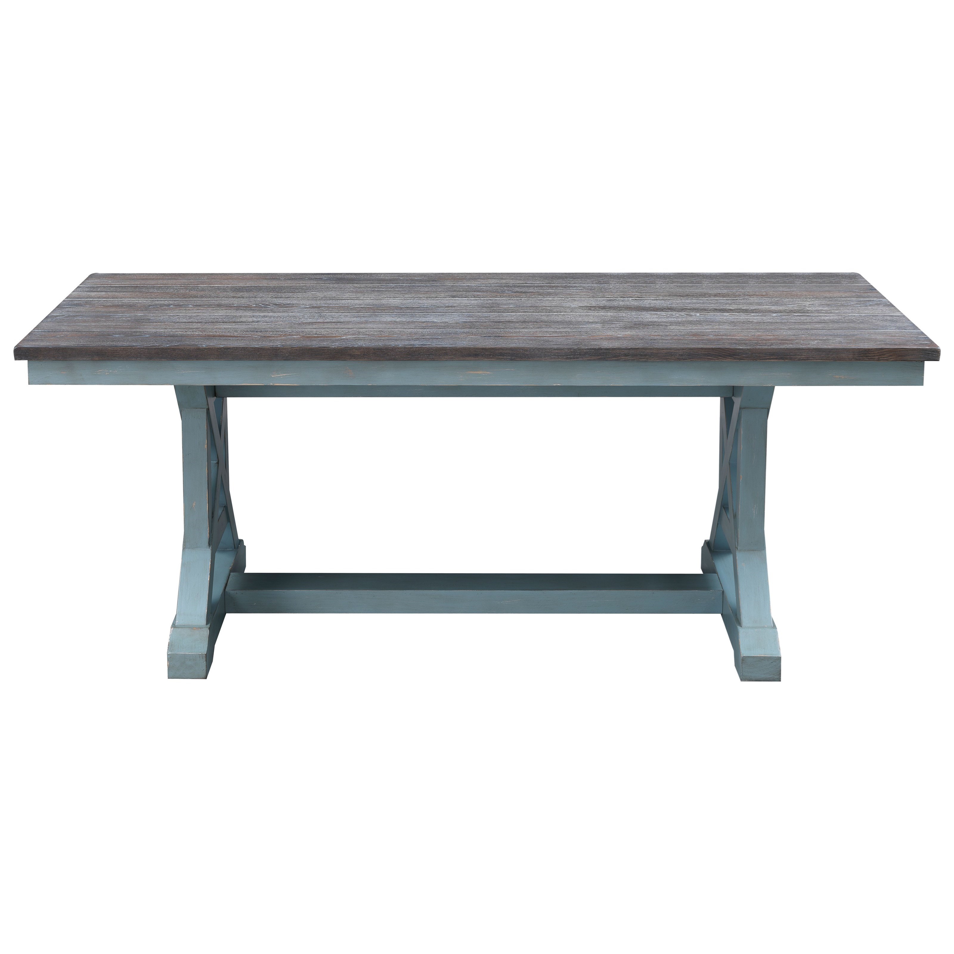 Coast to Coast Imports Bar Harbor TwoTone Rectangular Trestle Dining